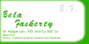 bela faskerty business card